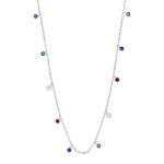 Rhd sølv halskæde med multifarvede zirkoner model GiaNor
