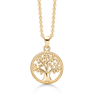Forgyldt sølv halskæde med livets træ vedhæng fra Støvring Design