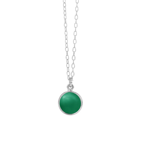 sølv halskæde med grøn agat fra Susanne Friis Bjørner