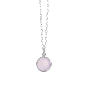 sølv halskæde med lyserød krystal fra Susanne Friis Bjørner