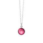 sølv halskæde med pink krystal fra Susanne Friis Bjørner