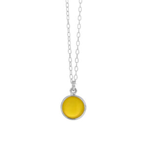 Halskæde i sølv med imiteret gul opal fra Susanne Friis Bjørner