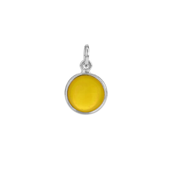 Halskæde i sølv med imiteret gul opal fra Susanne Friis Bjørner
