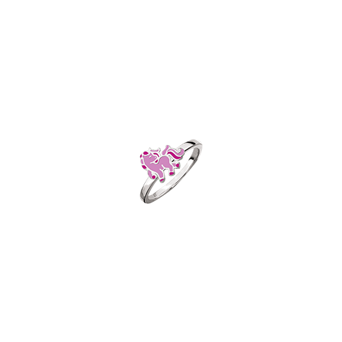 Sølv ring med pink enhjørning fra Støvring Design