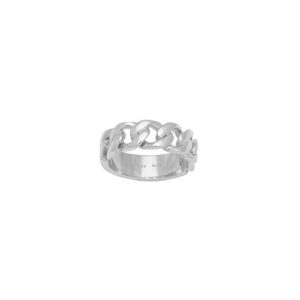 Rhodineret sølv ring med panser mønster.