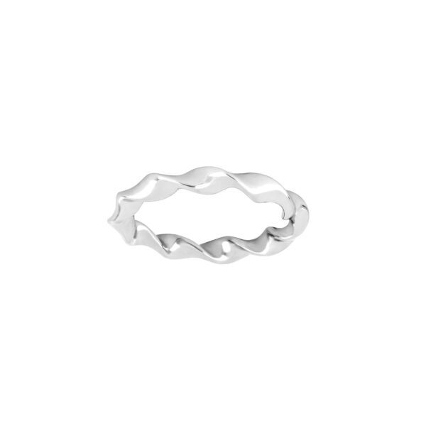 Rhodineret sølv ring med snoet design fra Nordahl Jewellery