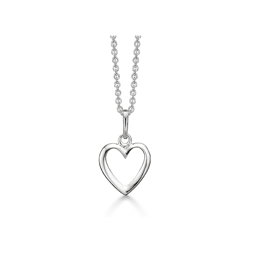 Sølv halskæde med hjerte