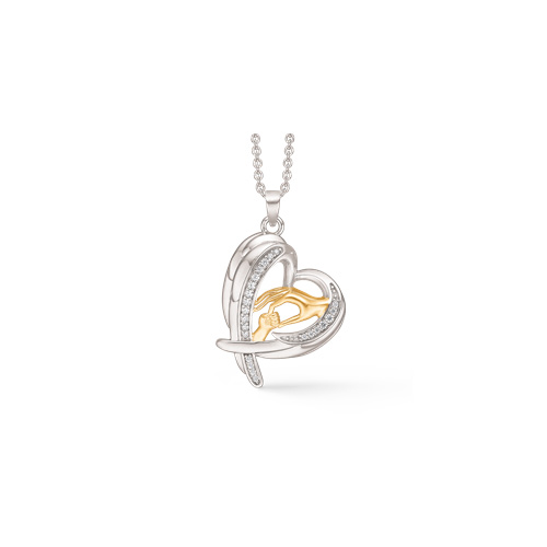 Rhodineret sølv hjerte halskæde fra Støvring Design