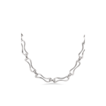 Halscollie i rhodineret sølv med aflange led