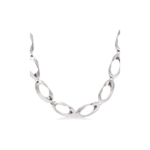 Rhodineret sølv halscollie med ovale snoet led.