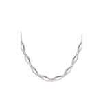 Rhodineret sølv halscollie med ovale blanke led.