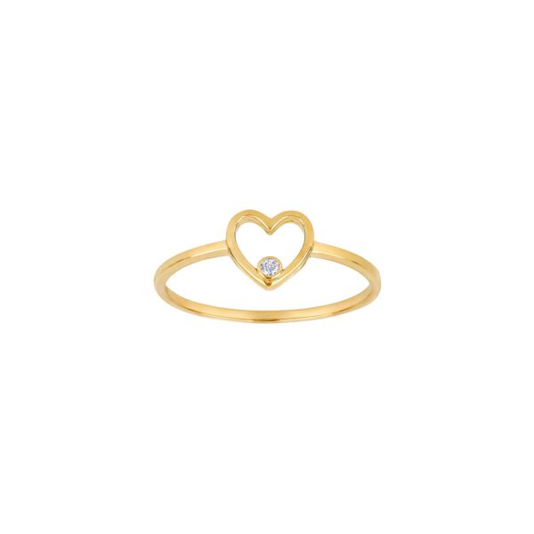 8 karat guld hjerte ring med zirkon fra Siersbøl