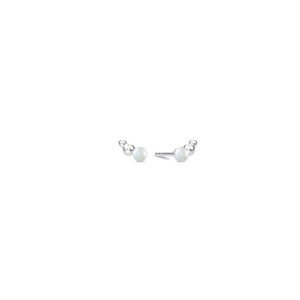 Rhodineret ørestikker fra Spinning Jewelry model open pearl