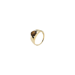 Klassisk 8 karat guld ring med røgkvarts