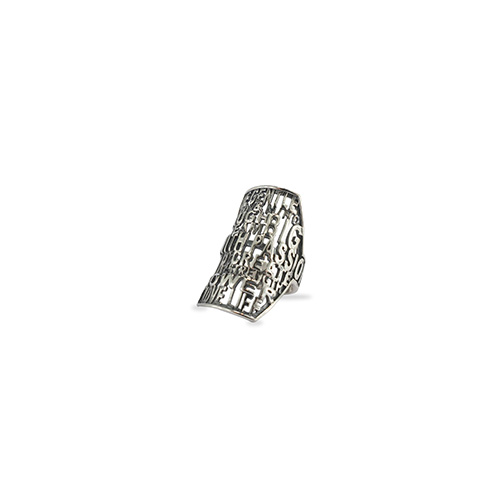 Rhodineret sølv Statement ring fra Spinning Jewellery. Designet af Thor Høy