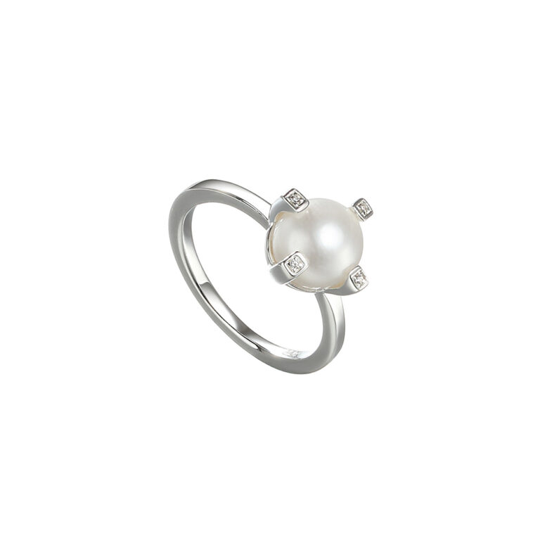 Smuk sølv perle ring fra Aqua Dulce