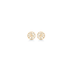 8 karat guld ørestikker med livets træ og små zirkoner fra Støvring Design