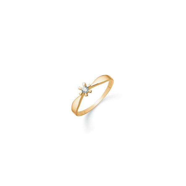 Elegant 8 karat guld ring med zirkon fra Støvring Design