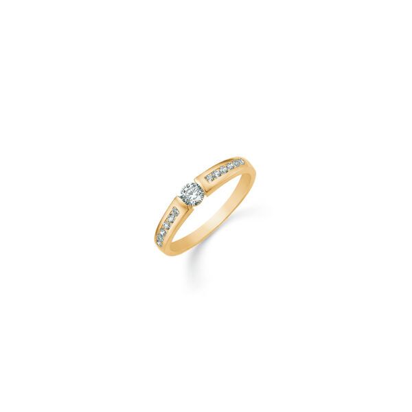 guld ring i 8 karat med zirkon fra Støvring Design