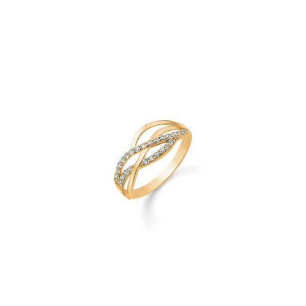 guld ring i 8 karat med zirkon fra Støvring Design