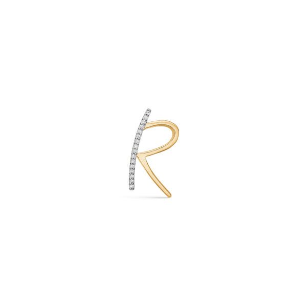 8 karat guld bogstaver med zirkoner fra Støvring Design