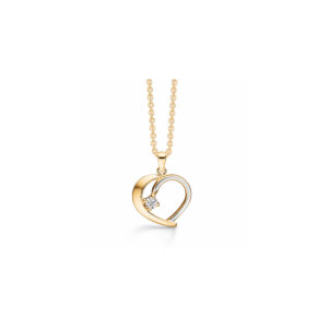 halskæde med 8 karat vedhæng med rhodium og zirkon isat.