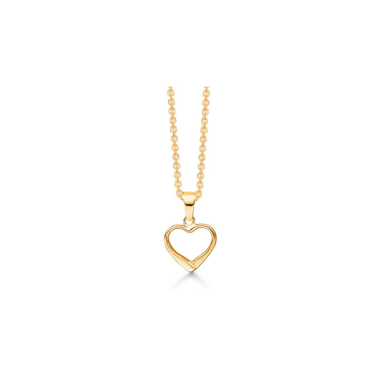 Halskæde med 8 karat guld hjerte vedhæng fra Støvring Design