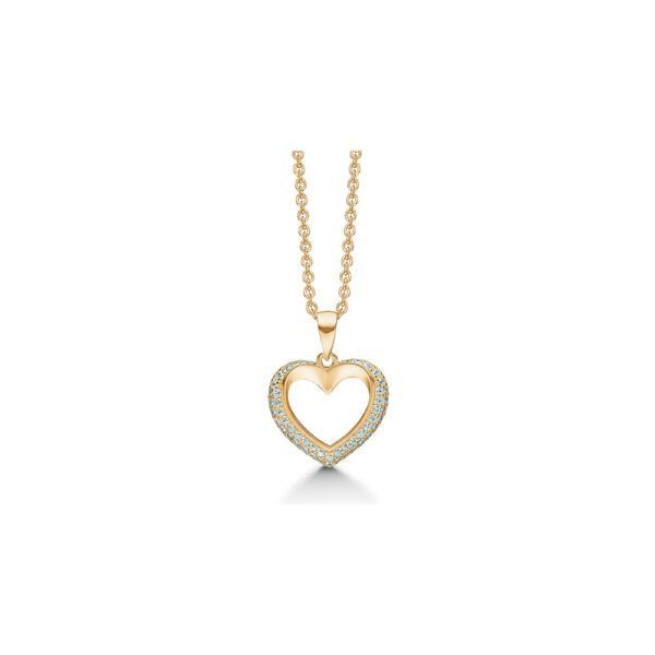 hjerte halskæde i guld fra Støvring Design