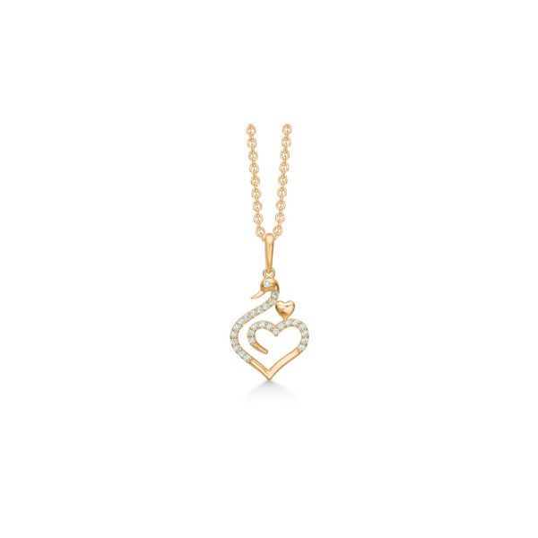 smukt 8 karat guld hjerte vedhæng fra Støvring Design