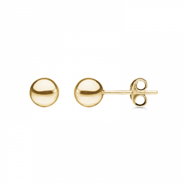 dame ørestikker 14 kt. guld kugle 6mm støvring design