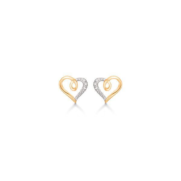 14 karat guld hjerte ørestikker fra Støvring Design
