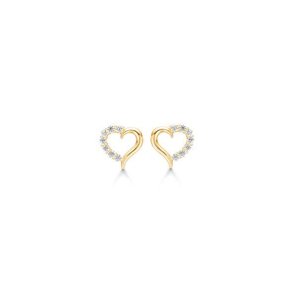 14 karat guld ørestikker med hjerter fra Støvring Design