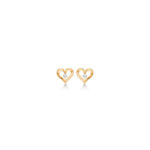 14 karat guld ørestikker med hjerter fra Støvring Design