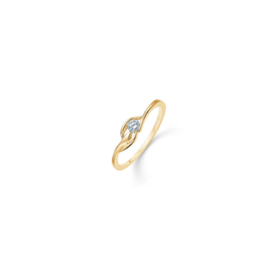 14 karat guld ring med zirkon fra støvring design