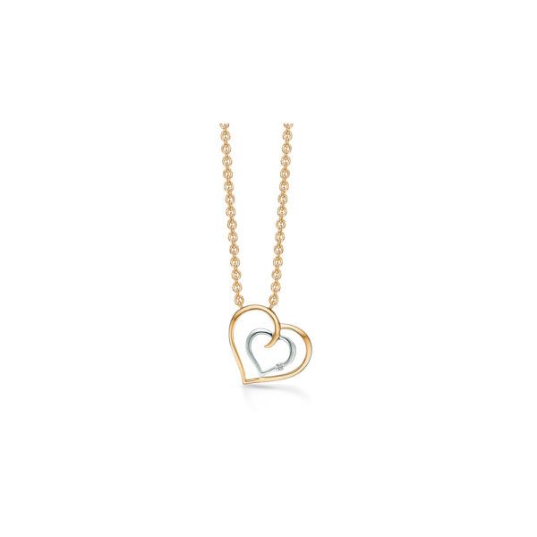 14 karat guld hjerte halskæde fra Støvring Design