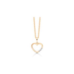 14 karat guld hjerte halskæde fra Støvring Design