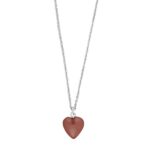 Rhodineret sølv halskæde med rød onyx hjerte fra Nordahl Jewellery