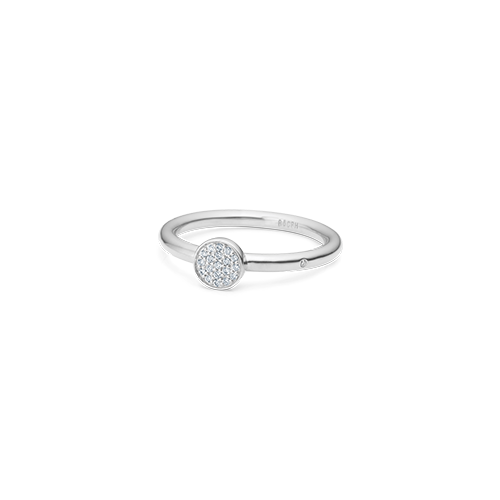18 karat hvidguld ring med diamanter og cirkel