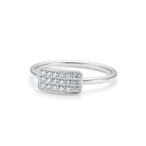 18 karat hvidguld ring med diamanter