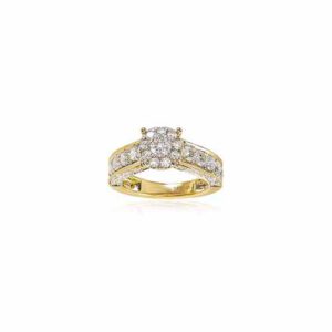 dame ring 14 kt guld 0,75 ct. brillanter blomster jewellery