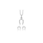 Rhodineret sølv smykkesæt med hestesko