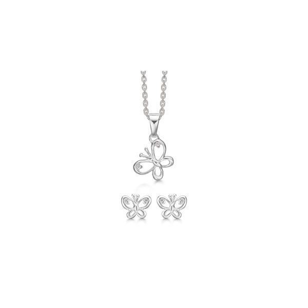 Sølv smykkesæt med sommerfugle fra Støvring Design