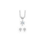 dame smykkesæt sølv rhodineret 6 grabber zirkonia støvring design