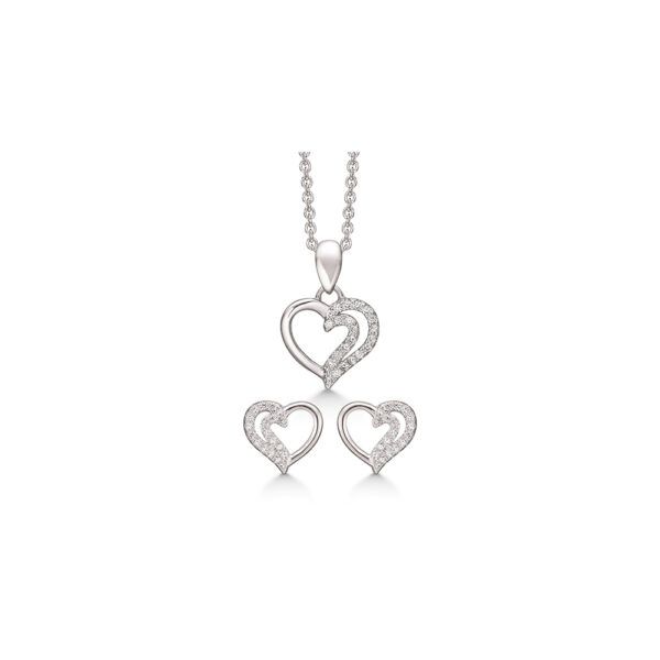 Smykkesæt i rhodineret sølv med hjerter fra Støvring Design