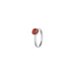 Rhodineret sølv ring med rød onyx