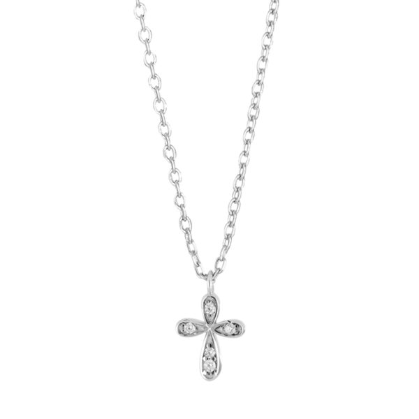 sølv kors halskæde med små zirkoner fra Joanli Nor