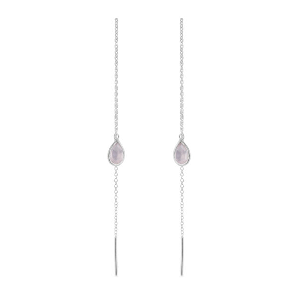 Ørehænger i sølv med light pink krystal fra Susanne Friis Bjørner