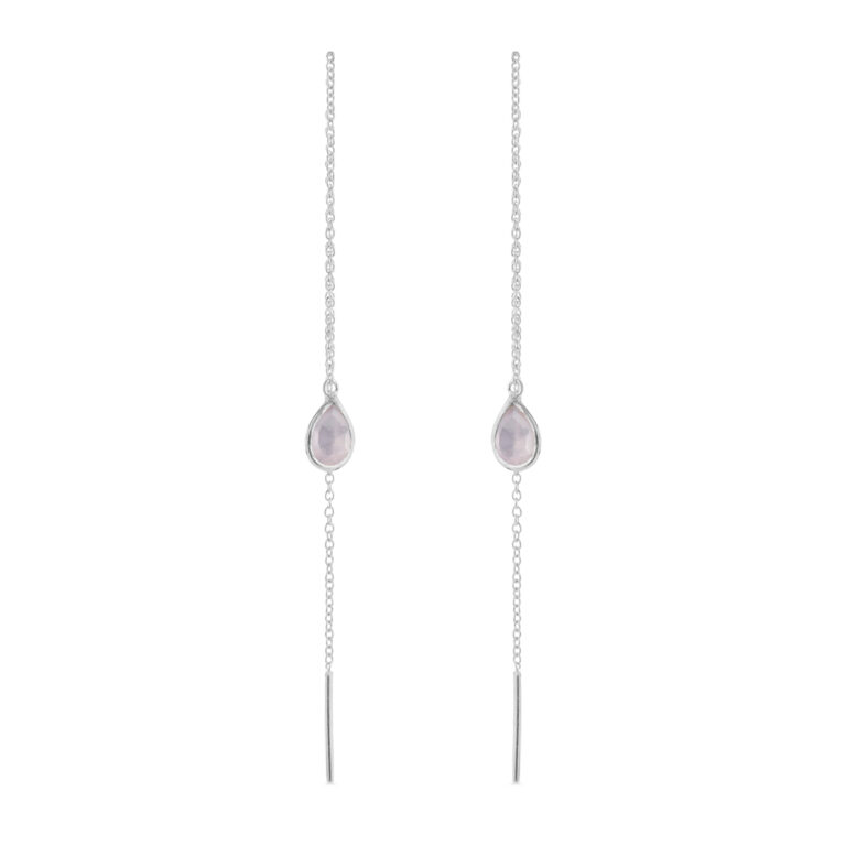 Ørehænger i sølv med light pink krystal fra Susanne Friis Bjørner