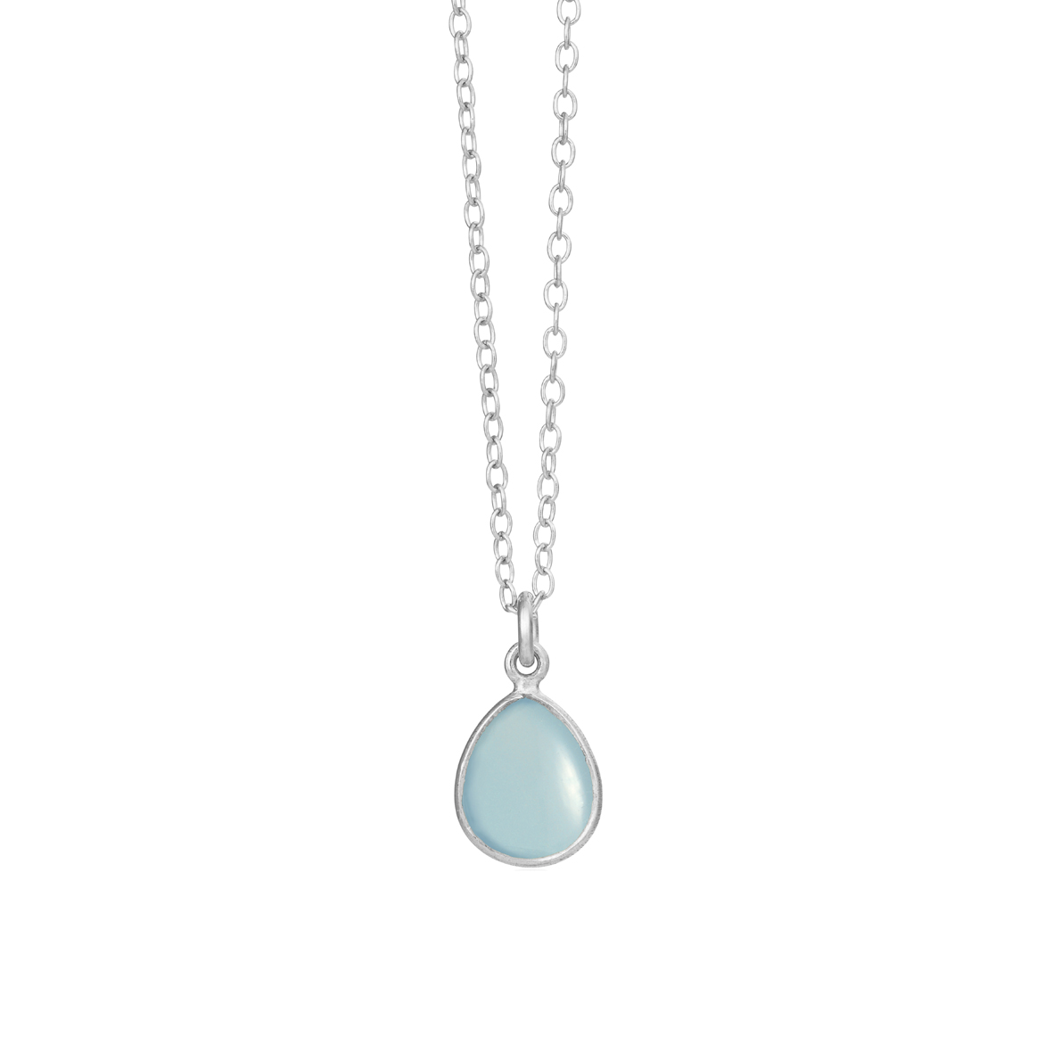 Sølv halskæde med lyseblå fra Susanne Friis - Juvelgruppen