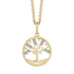 guld vedhæng med livets træ